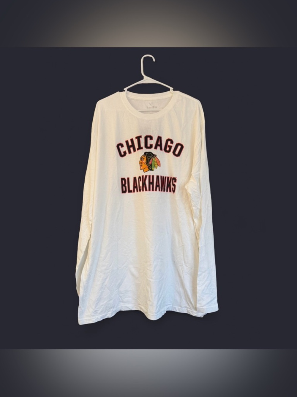 NWT Fanatics Chicago Blackhawks NHL Long Sleeve Graphic T-Shirt White Size 2XT